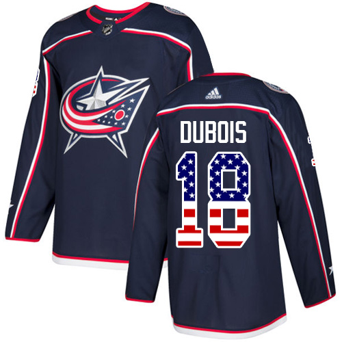 Adidas Blue Jackets #18 Pierre-Luc Dubois Navy Blue Home Authentic USA Flag Stitched Youth NHL Jersey